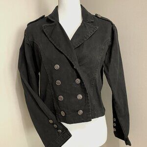 Vintage 1990's Forenza Black Stylish Jean Jacket size 8